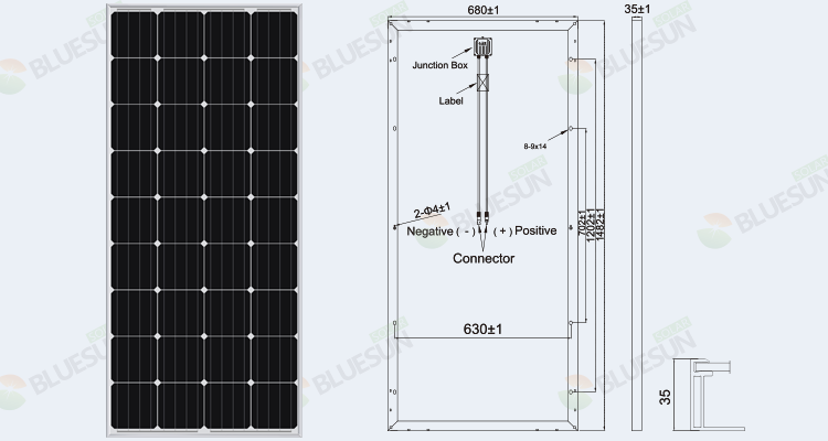 170w 160wp 150w mono solar panel