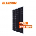 Bluesun両面ソーラーパネル二重ガラス単結晶ソーラーパネル390w高効率bipvパネル