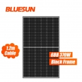 BluesunソーラーPVハーフカットブラックフレームPVモジュールPerc370W 370Wp370Watt単結晶ソーラーパネル