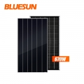 BluesunTUV認定シングルソーラーパネル670ワット二重ガラスソーラーモジュール670W両面ソーラーパネル670ワット