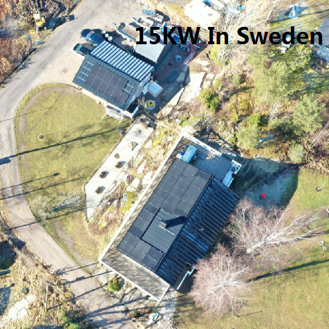 スウェーデンのBluesun 15KWソーラーシステム
