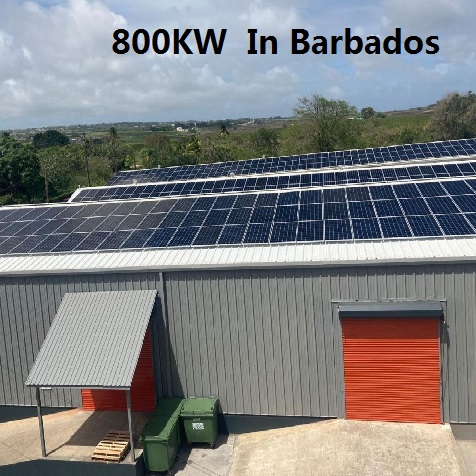 バルバドスの800KWグリッドタイド産業用太陽光発電システム
