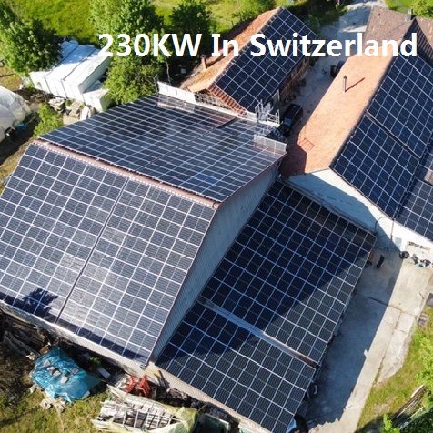 スイスのBluesun230KW屋上住宅用ソーラーシステム